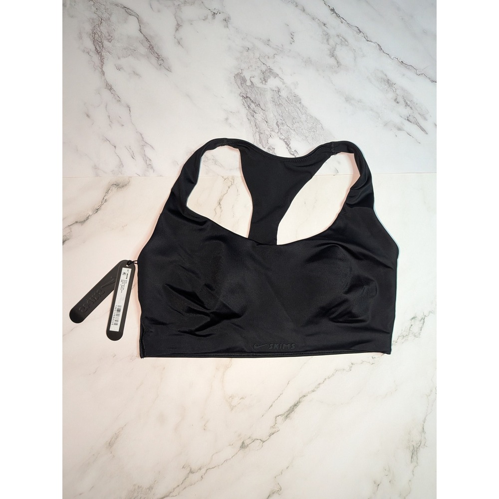 Nike x SKIMS Shine Racerback Bra Obsidian Black BR-SPT-7003W Small NWT‎